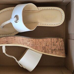 Liz Clairborne White wedge sandals